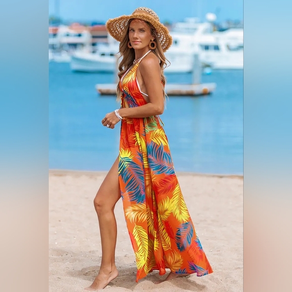 NWT Cupshe Neon Island Tropical Cover-Up Kimono - Picture 4 of 13